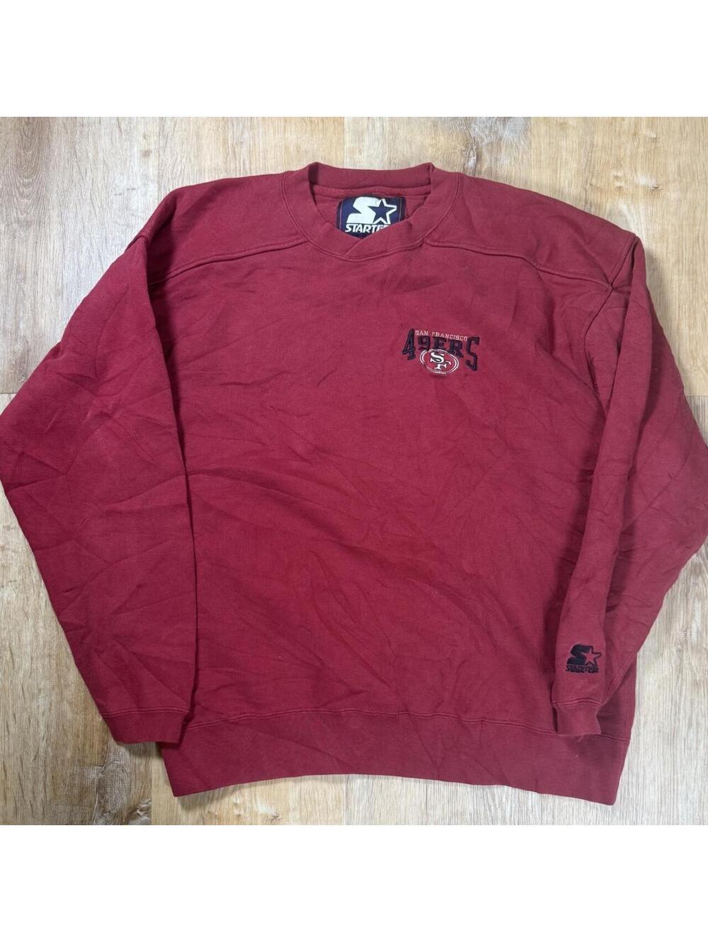90s Starter San Francisco 49ers Crewneck Sweatshirt – Red (L)